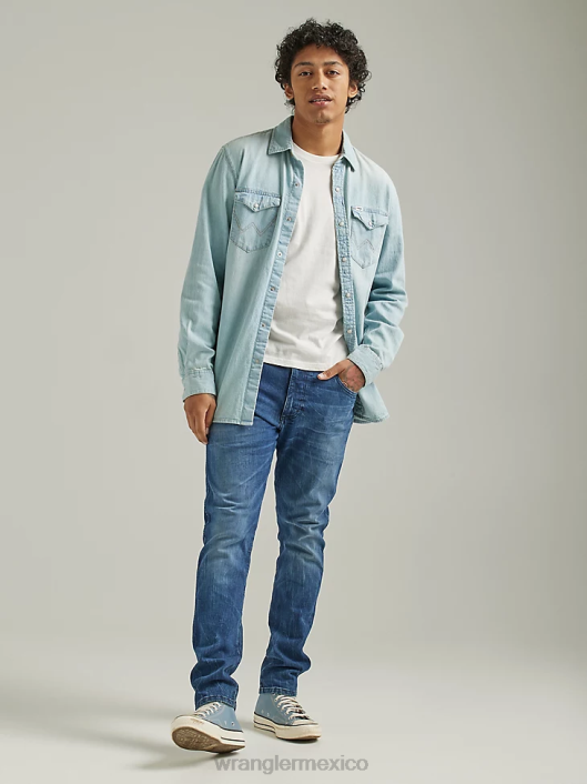 ropa mx Wrangler hombres vaqueros holgados Heritage Redding lavado claro rasgado (112335468) 62D6185