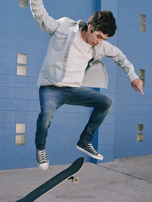 ropa mx Wrangler hombres vaqueros holgados Heritage Redding lavado claro rasgado (112335468) 62D6185