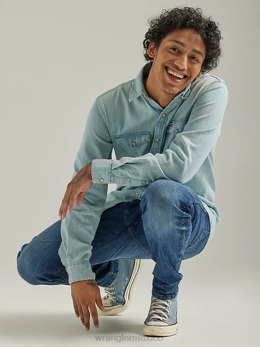 ropa mx Wrangler hombres vaqueros holgados Heritage Redding lavado claro rasgado (112335468) 62D6185