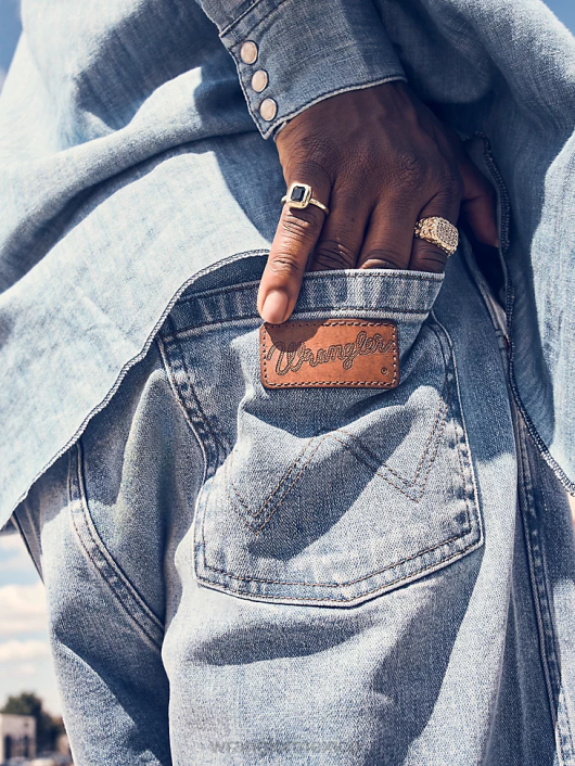 ropa mx Wrangler hombres vaqueros holgados Heritage Redding sol azul (112318428) 62D6187