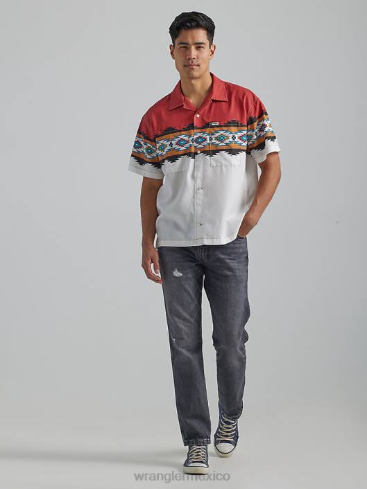 ropa mx Wrangler hombres vaqueros rectos greensboro negro rasgado (112335458) 62D665