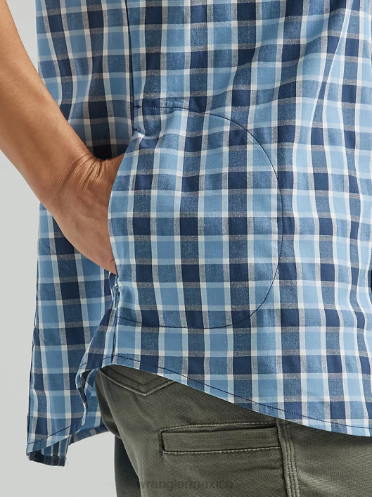 ropa mx Wrangler mujer Camisa de manga corta con botones para capataz de Riggs Workwear azul profundo (112325690) 62D6907