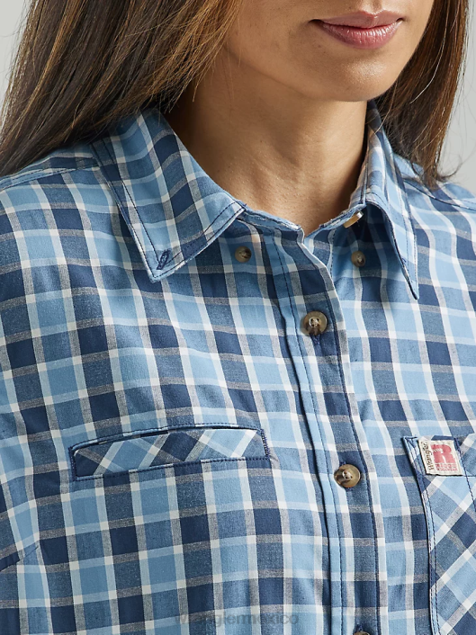 ropa mx Wrangler mujer Camisa de manga corta con botones para capataz de Riggs Workwear azul profundo (112325690) 62D6907