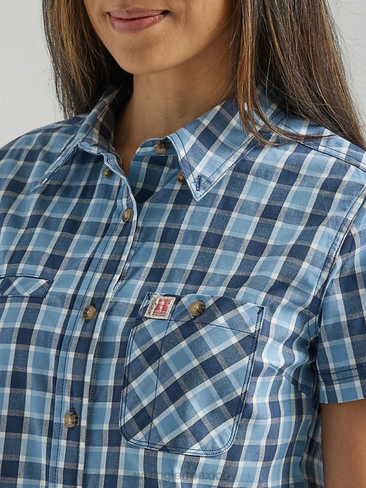 ropa mx Wrangler mujer Camisa de manga corta con botones para capataz de Riggs Workwear azul profundo (112325690) 62D6907