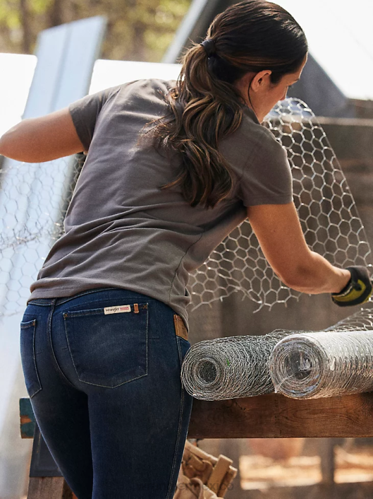 ropa mx Wrangler mujer Camiseta de rendimiento de manga corta Riggs Workwear carbón (3wf70ch) 62D6877