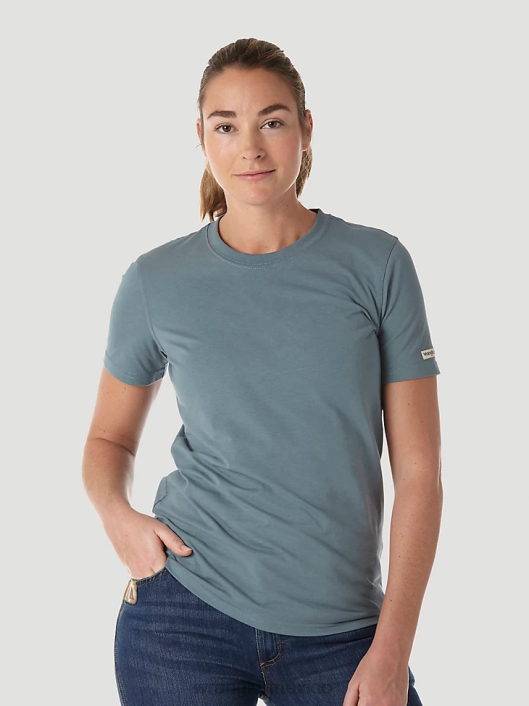 ropa mx Wrangler mujer Camiseta de rendimiento de manga corta Riggs Workwear verde mar (3wf70gr) 62D6876