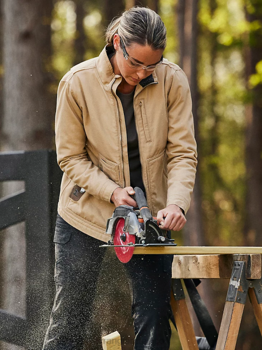 ropa mx Wrangler mujer Chaqueta de lona con forro de sherpa Riggs Hard Layers caqui dorado (112318477) 62D6863