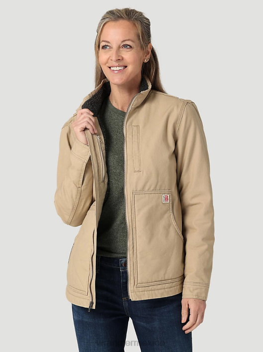 ropa mx Wrangler mujer Chaqueta de lona con forro de sherpa Riggs Hard Layers caqui dorado (112318477) 62D6863