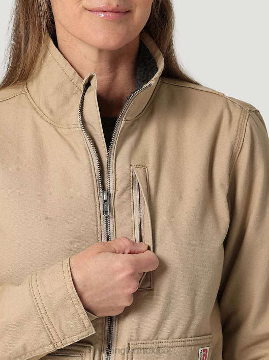 ropa mx Wrangler mujer Chaqueta de lona con forro de sherpa Riggs Hard Layers caqui dorado (112318477) 62D6863