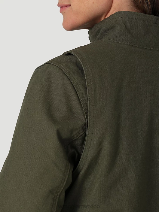 ropa mx Wrangler mujer Chaqueta de lona con forro de sherpa Riggs Hard Layers loden (112318476) 62D6864
