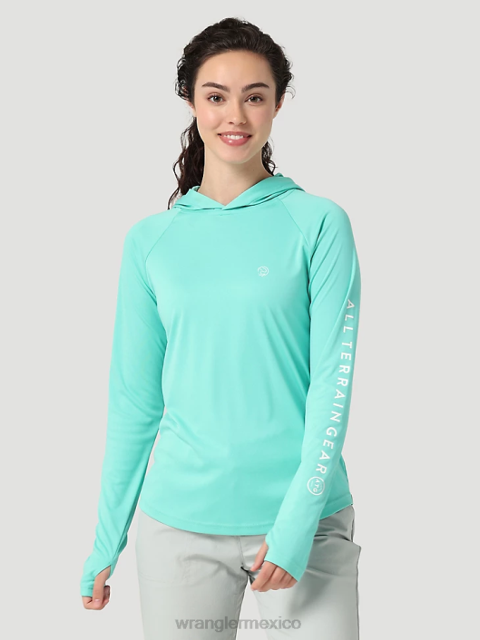 ropa mx Wrangler mujer atg by camiseta para el sol con capucha turquesa (112321844) 62D6901