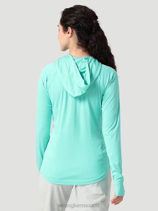 ropa mx Wrangler mujer atg by camiseta para el sol con capucha turquesa (112321844) 62D6901