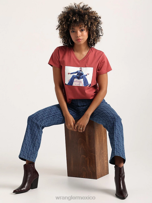 ropa mx Wrangler mujer camisa vaquera de manga larga con broche estilo western mezclilla media (lw7006d) 62D6880