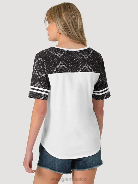 ropa mx Wrangler mujer camisa vaquera de manga larga con broche estilo western mezclilla media (lw7006d) 62D6880