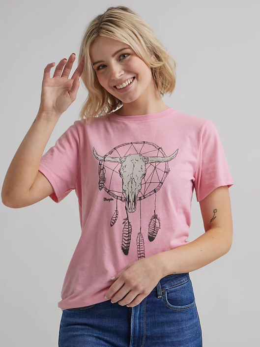 ropa mx Wrangler mujer camiseta clásica con timbre malvavisco (112335975) 62D6871