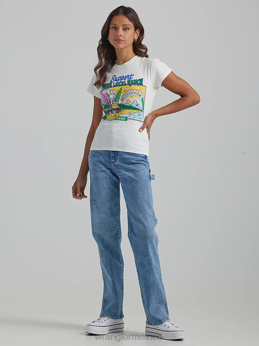 ropa mx Wrangler mujer camiseta clásica con timbre malvavisco (112335975) 62D6871