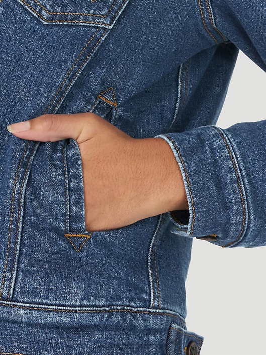 ropa mx Wrangler mujer chaqueta estilo western retro con forro de sherpa mezclilla (lwj320d) 62D6869