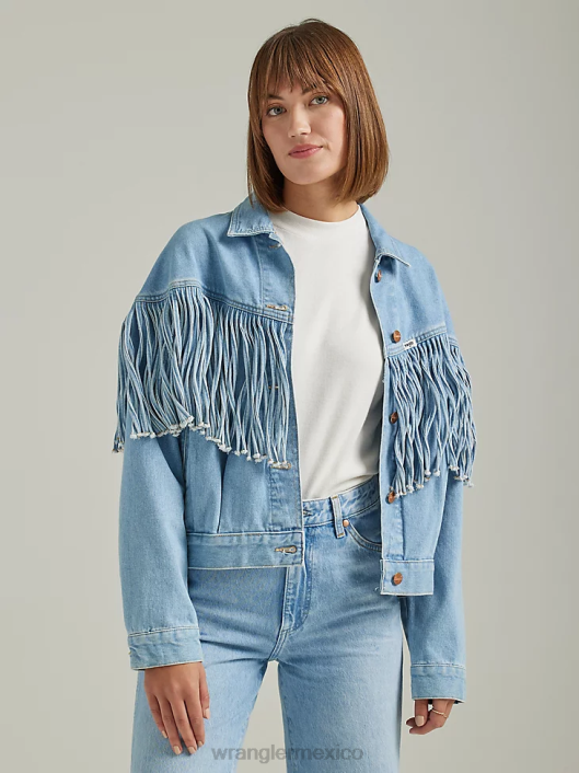 ropa mx Wrangler mujer chaqueta vaquera novia azul helado (112333587) 62D6854