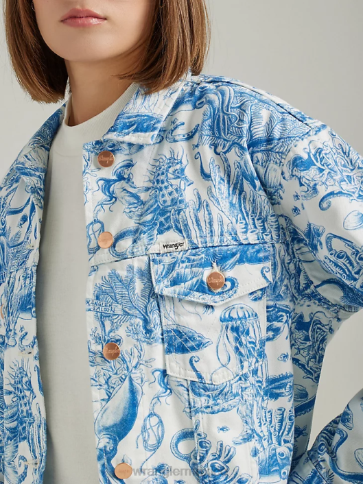 ropa mx Wrangler mujer chaqueta vaquera occidental sombra helada (112333571) 62D6856