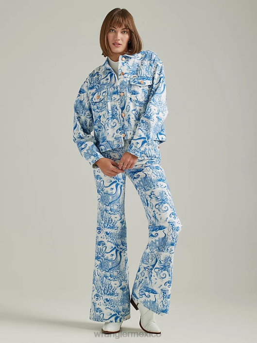 ropa mx Wrangler mujer chaqueta vaquera occidental sombra helada (112333571) 62D6856