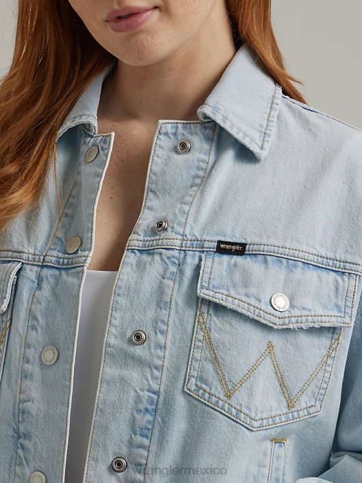 ropa mx Wrangler mujer chaqueta vaquera occidental sombra helada (112333571) 62D6856