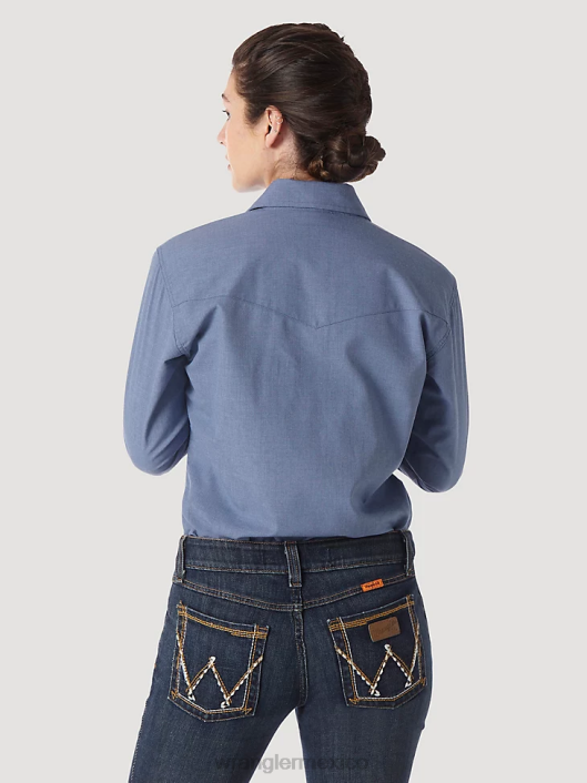 ropa mx Wrangler mujer fr resistente al fuego manga larga sólido azul (frlw11b) 62D6892