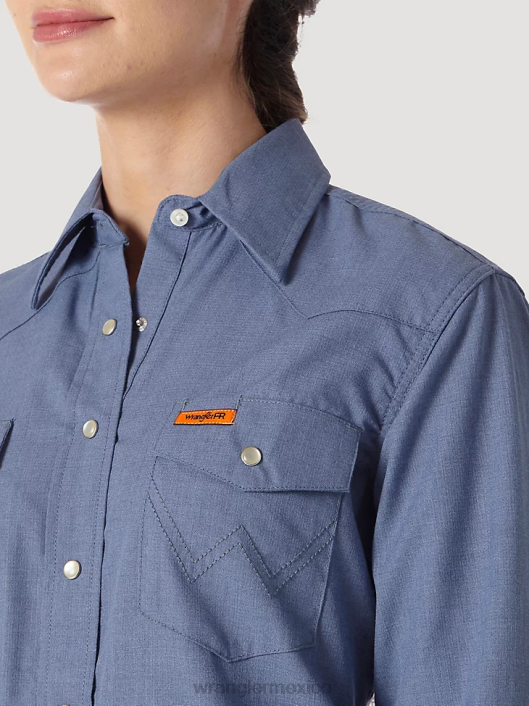 ropa mx Wrangler mujer fr resistente al fuego manga larga sólido azul (frlw11b) 62D6892