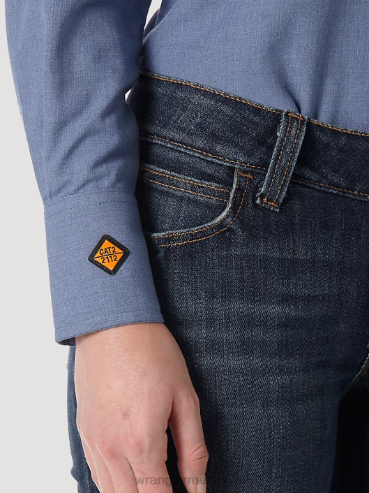 ropa mx Wrangler mujer fr resistente al fuego manga larga sólido azul (frlw11b) 62D6892