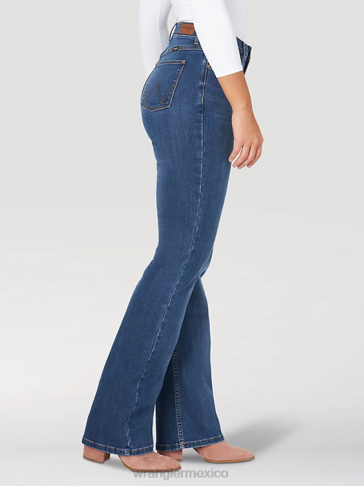 ropa mx Wrangler mujer jeans tipo bota atrevidos de talle alto Hudson (10mt1bthd) 62D6734