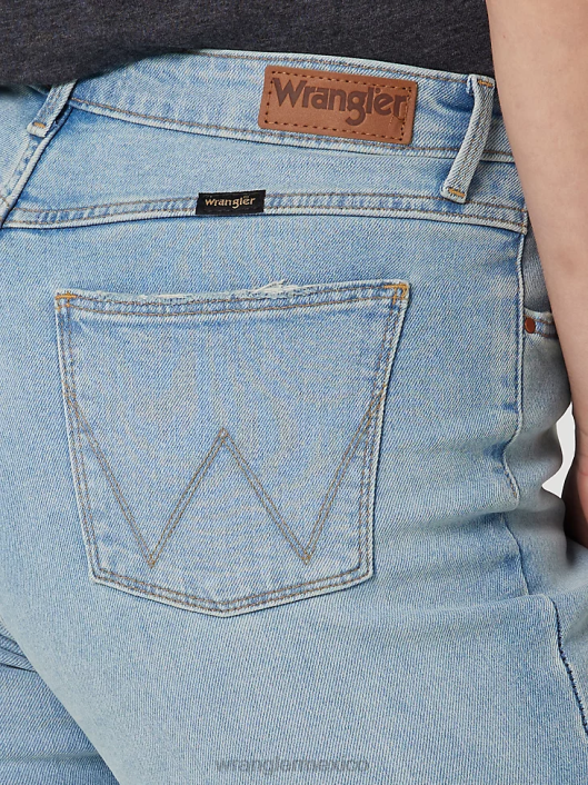ropa mx Wrangler mujer jeans tipo bota atrevidos de talle alto lavado claro (112327629) 62D6731