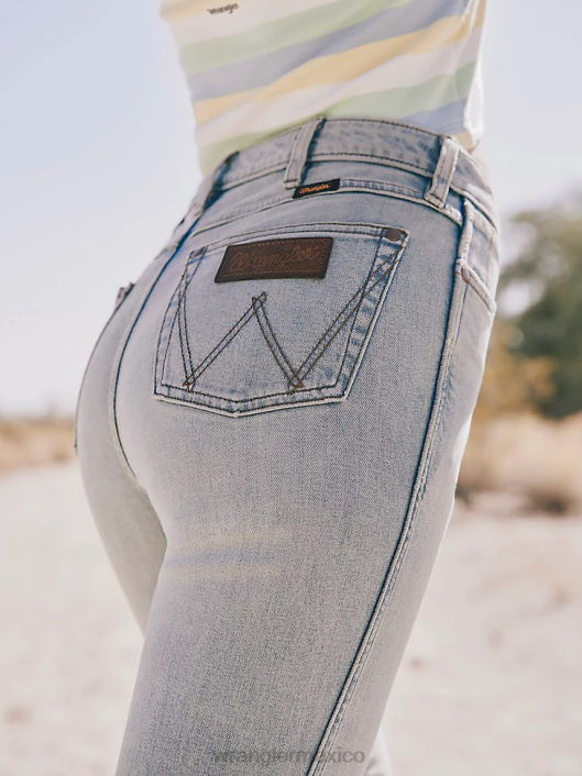 ropa mx Wrangler mujer jeans tipo bota atrevidos de talle alto medio oscuro (112324285) 62D6730