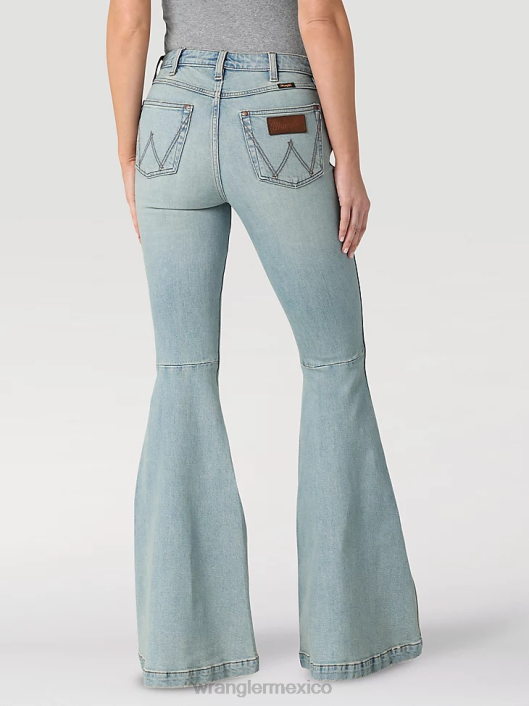 ropa mx Wrangler mujer jeans tipo bota atrevidos de talle alto medio oscuro (112324285) 62D6730