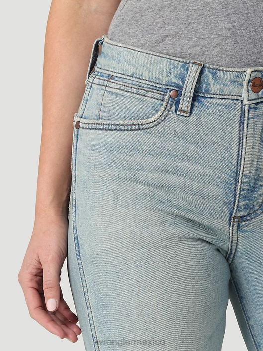 ropa mx Wrangler mujer jeans tipo bota atrevidos de talle alto medio oscuro (112324285) 62D6730