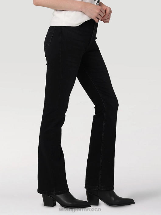 ropa mx Wrangler mujer jeans tipo bota atrevidos de talle alto negro (112324252) 62D6732