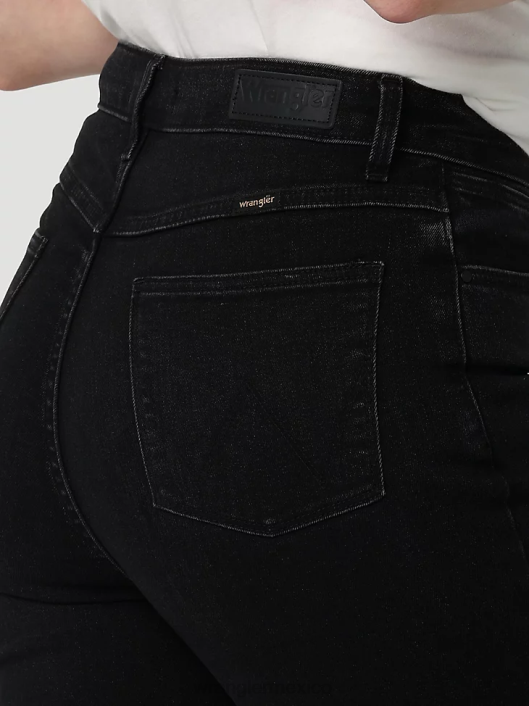 ropa mx Wrangler mujer jeans tipo bota atrevidos de talle alto negro (112324252) 62D6732