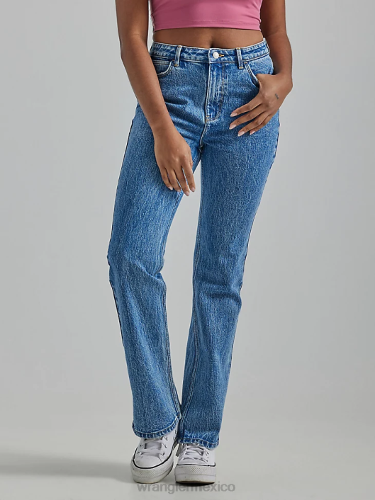 ropa mx Wrangler mujer jeans tipo bota atrevidos de talle alto topacio (112333827) 62D6735