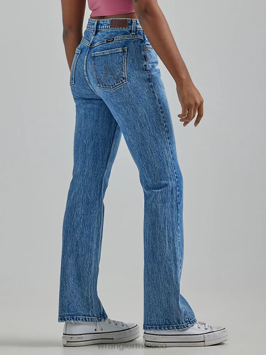 ropa mx Wrangler mujer jeans tipo bota atrevidos de talle alto topacio (112333827) 62D6735