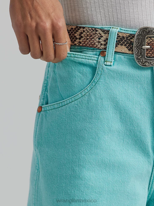ropa mx Wrangler mujer pantalones cortos acampanados de talle alto acuario (112334596) 62D6842
