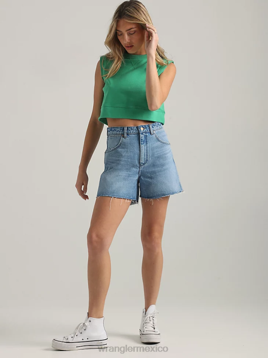 ropa mx Wrangler mujer pantalones cortos acampanados de talle alto perdió el control (112334600) 62D6843