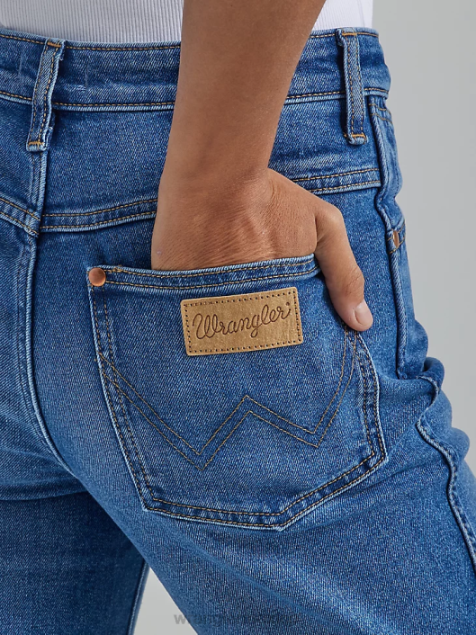 ropa mx Wrangler mujer salvaje oeste 603 jeans rectos de talle alto mar de humo (112334568) 62D6766