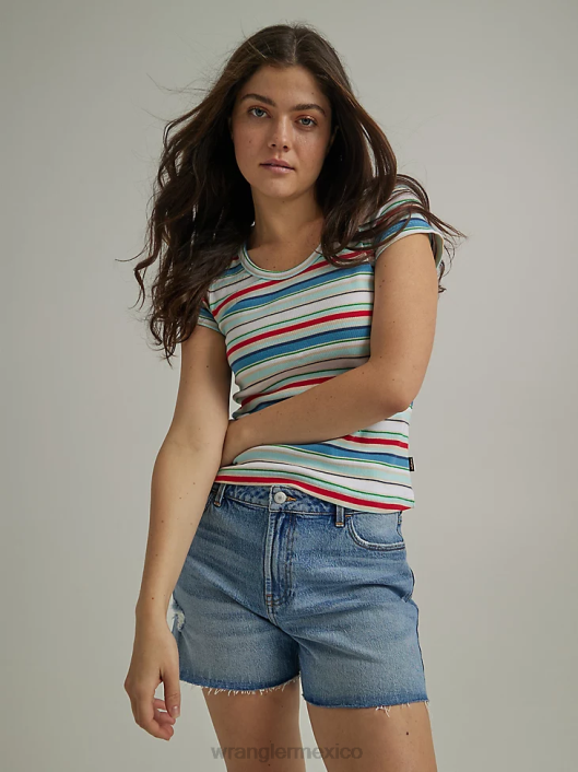 ropa mx Wrangler mujer shorts de talle alto hasta la mitad del muslo florecer (112333478) 62D6826