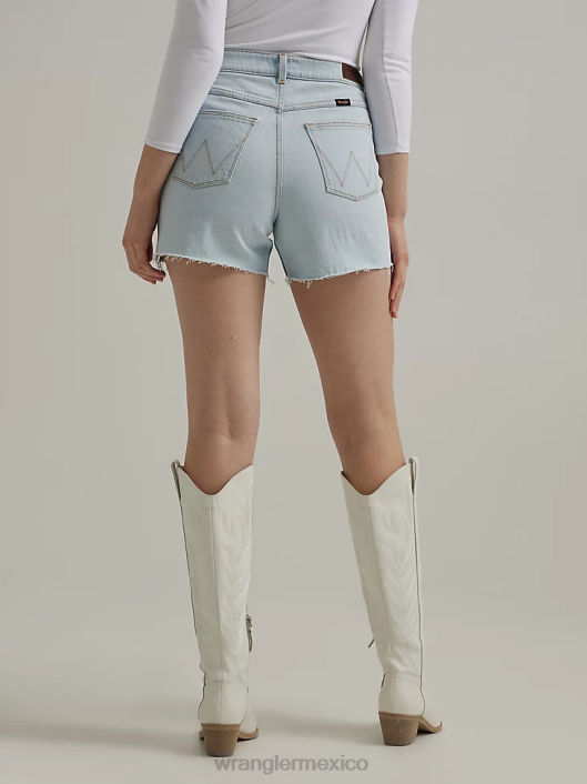 ropa mx Wrangler mujer shorts de talle alto hasta la mitad del muslo sueño azul (112333794) 62D6825