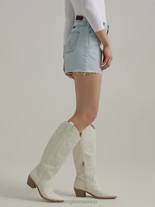 ropa mx Wrangler mujer shorts de talle alto hasta la mitad del muslo sueño azul (112333794) 62D6825