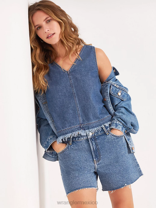 ropa mx Wrangler mujer shorts de talle alto hasta la mitad del muslo topacio (112333477) 62D6827