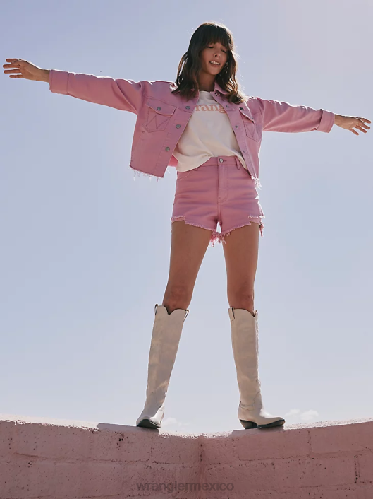 ropa mx Wrangler mujer shorts vintage de tiro alto con cortes baya (112333536) 62D6835