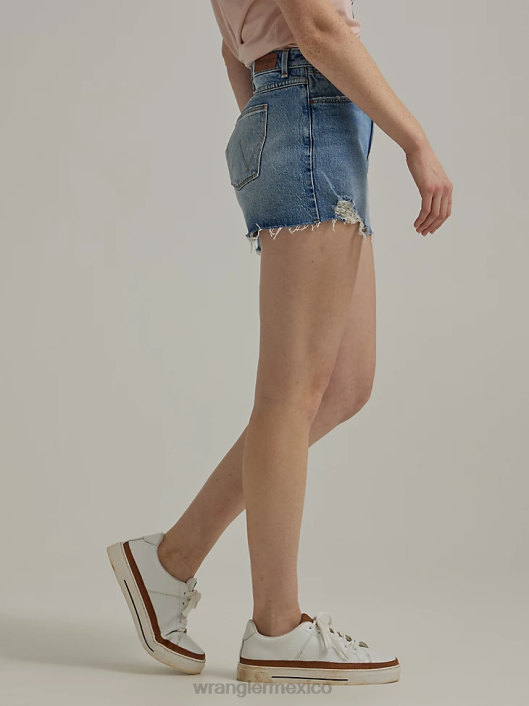 ropa mx Wrangler mujer shorts vintage de tiro alto con cortes caléndula (112333490) 62D6840
