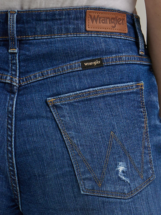 ropa mx Wrangler mujer shorts vintage de tiro alto con cortes carmesí (112327628) 62D6832