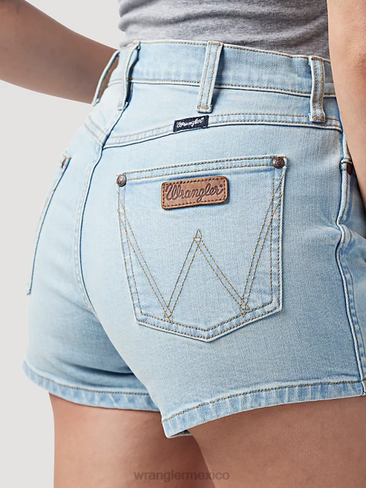 ropa mx Wrangler mujer shorts vintage de tiro alto con cortes carmesí (112327628) 62D6832