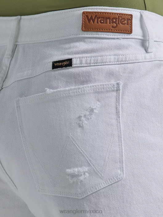 ropa mx Wrangler mujer shorts vintage de tiro alto con cortes celestial (112333489) 62D6839