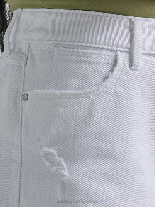 ropa mx Wrangler mujer shorts vintage de tiro alto con cortes celestial (112333489) 62D6839